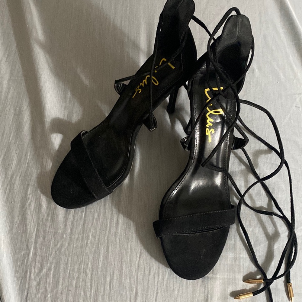 Black open toed heels